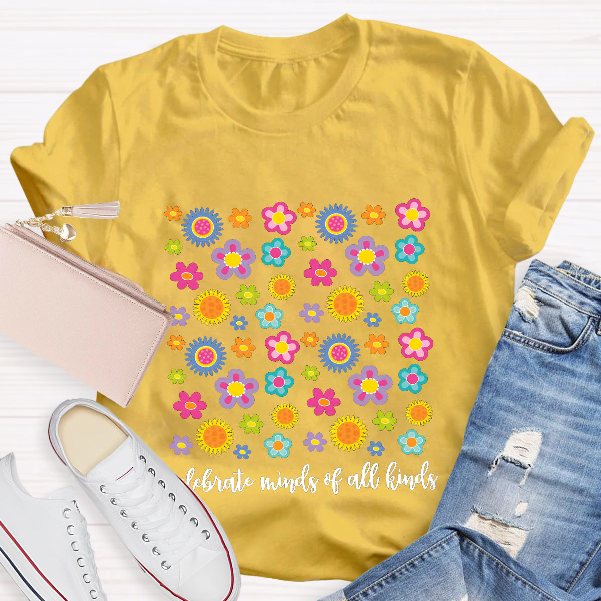 Floral Celebrate Minds Of All Kinds T-Shirt