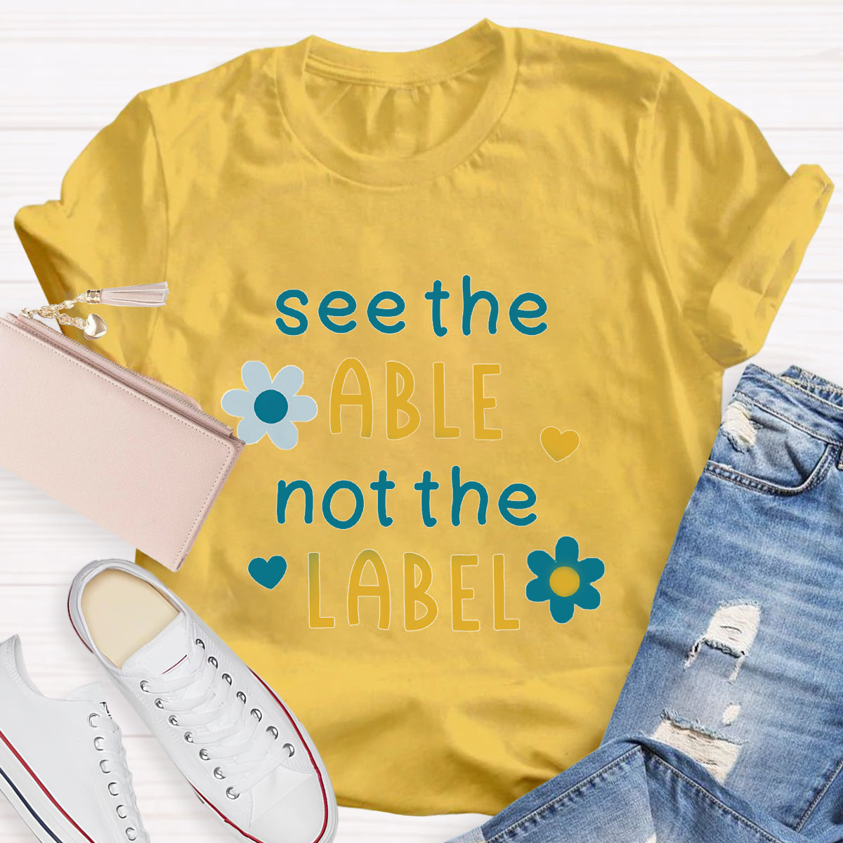 See The Able Not the Label Flower T-Shirt