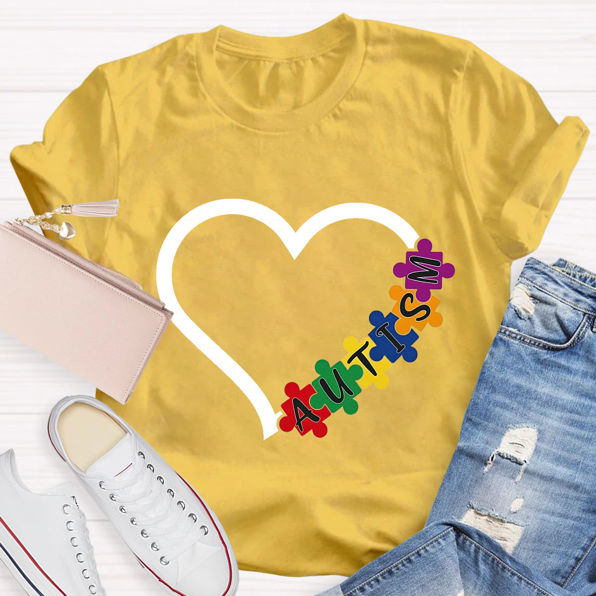 Autism Heart Teacher T-Shirt