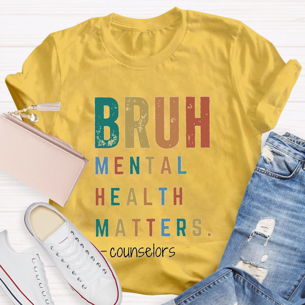 Personalized Position Bruh Mental Health Matters Teacher T-Shirt