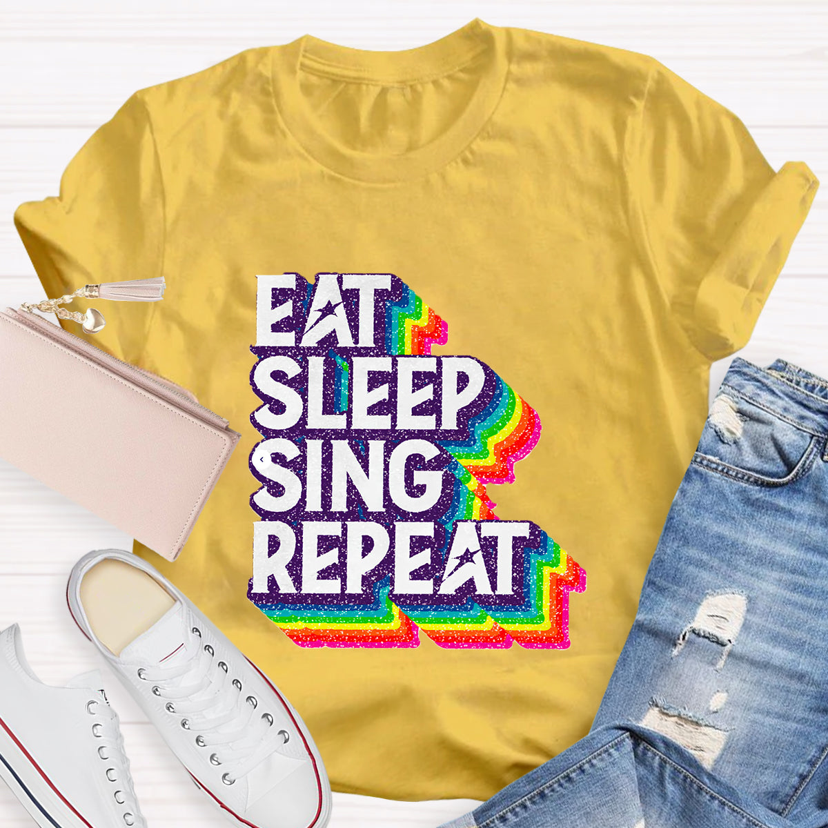 Eat Sleep Sing Repeat Teacher T-Shirt