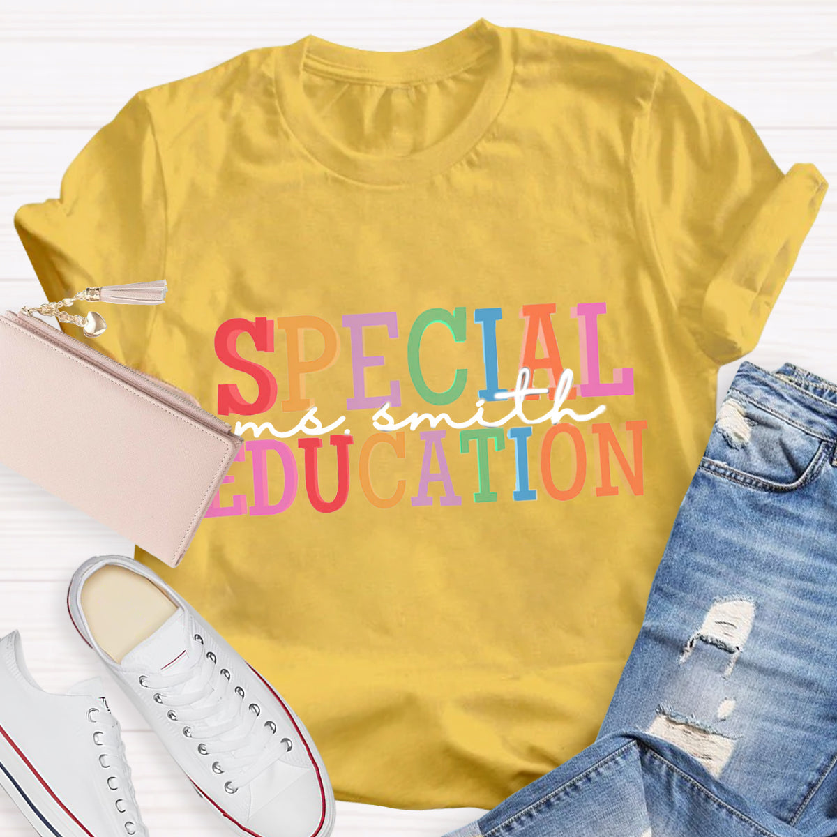 Personalized Special Education Teacher Name T-Shirt