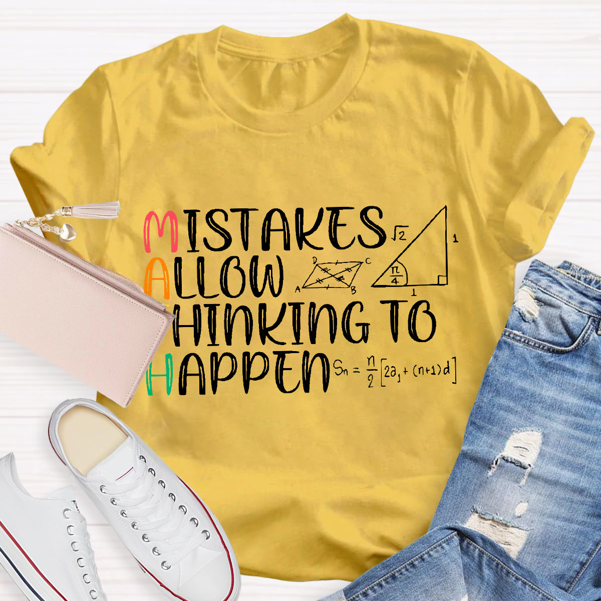 Mistakes Allow Thinking to Happen Math Teacher T-Shirt