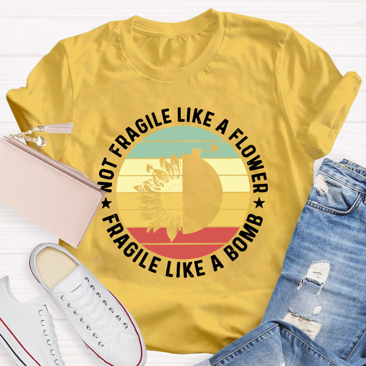 Fragile Like A Bomb Girl Power Teacher T-Shirt
