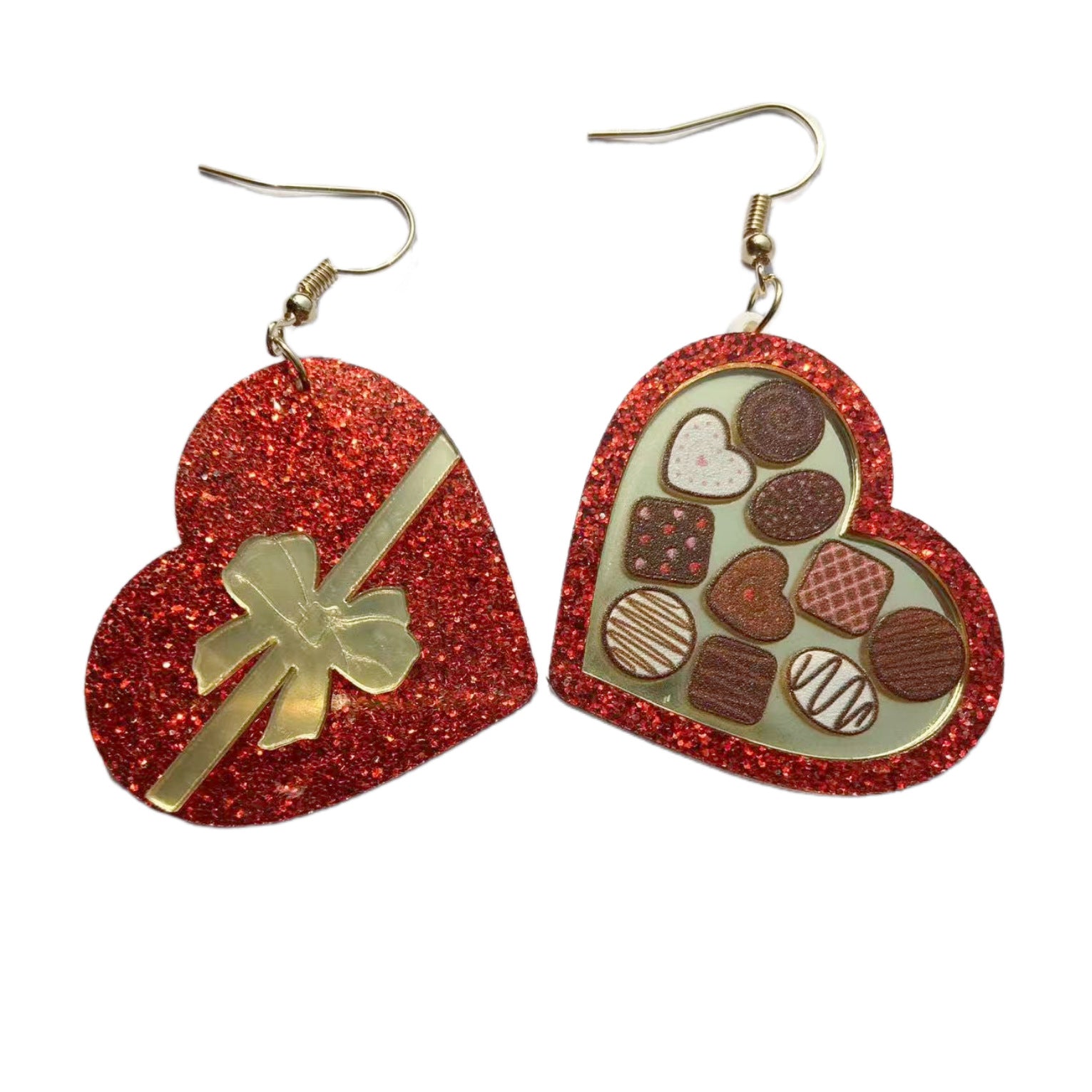 Heart-shaped Rocket Gift Box Ice Cream Wine Earrings