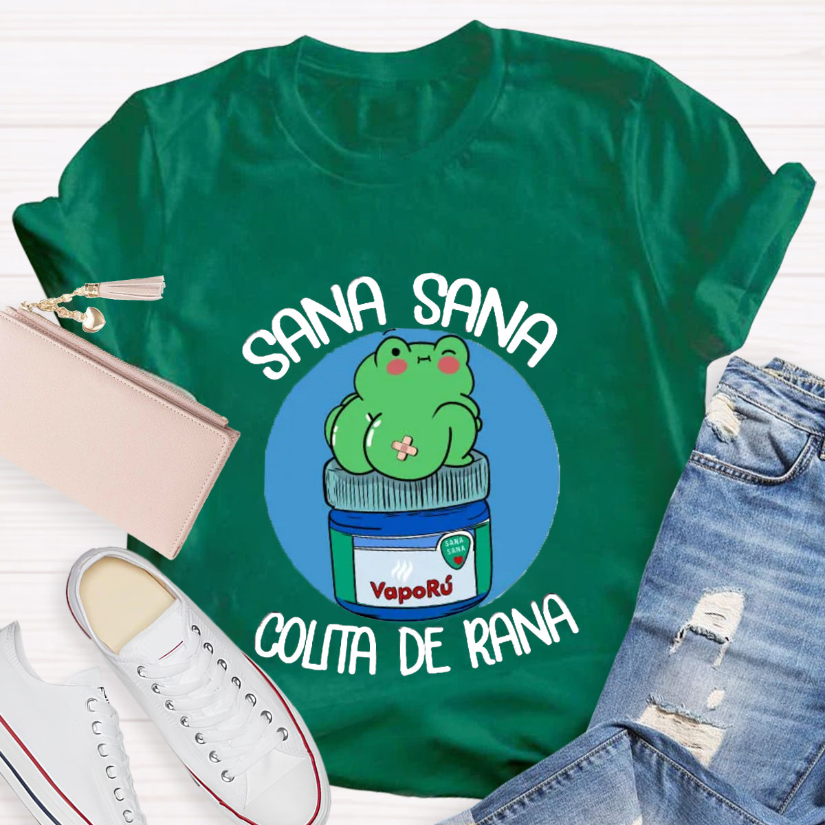 Sana Sana Colita De Rana Spanish Teacher T-Shirt