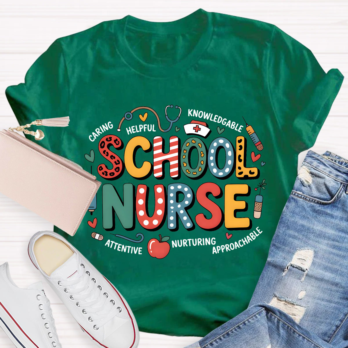 School Nurse Caring Helpful T-Shirt