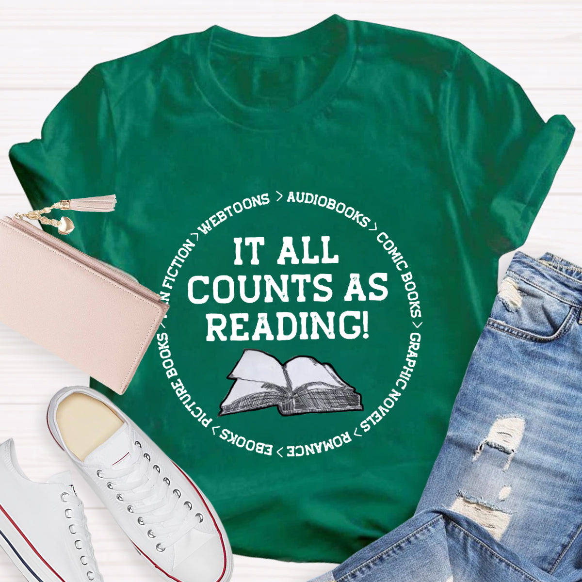 It All Counts As Reading Teacher T-Shirt