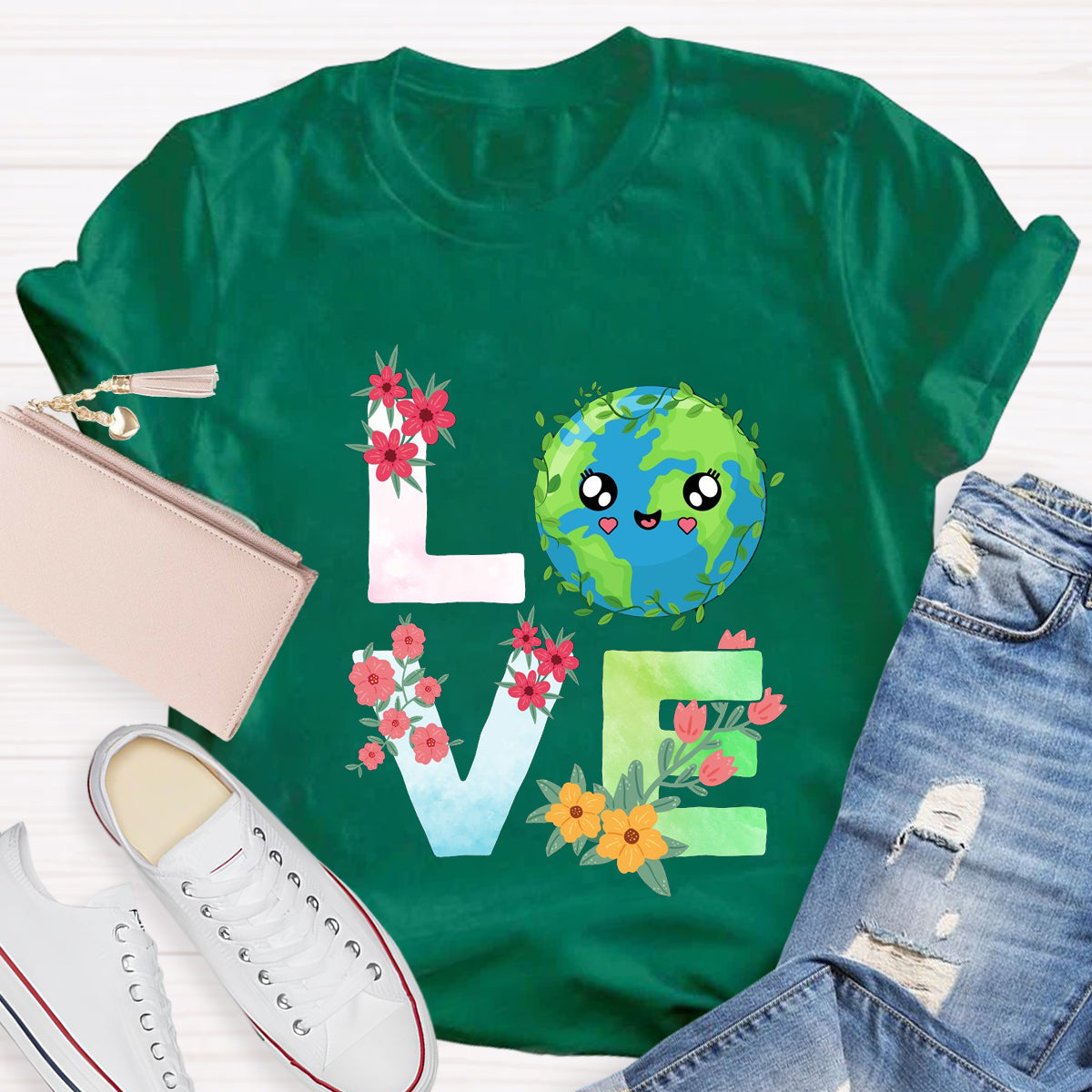 Love Earth Day Teacher T-Shirt