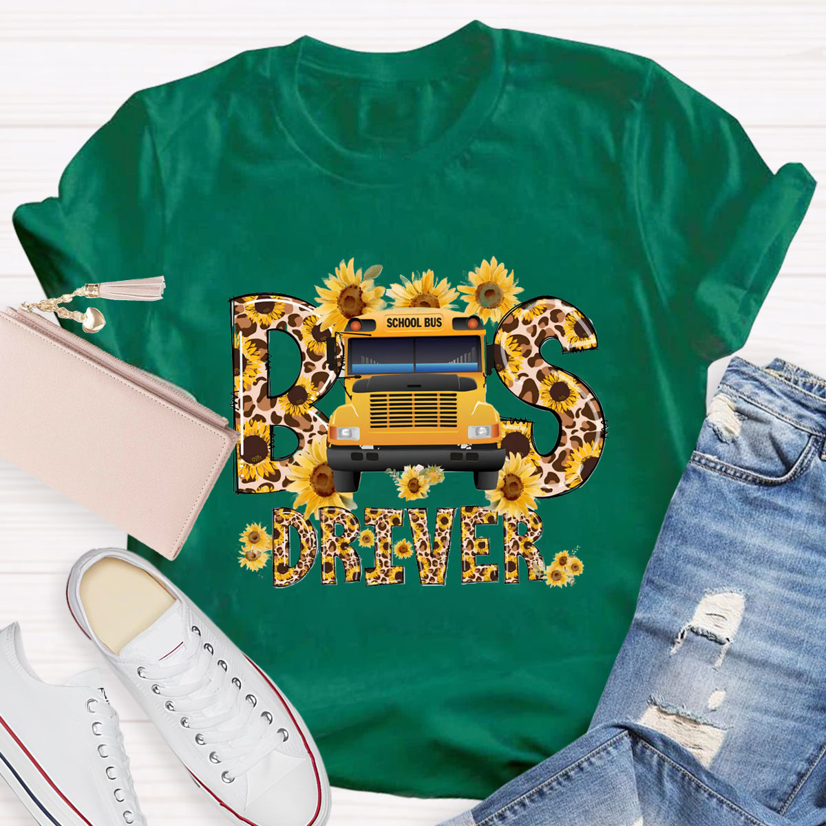 Sunflower School Bus Driver T-Shirt