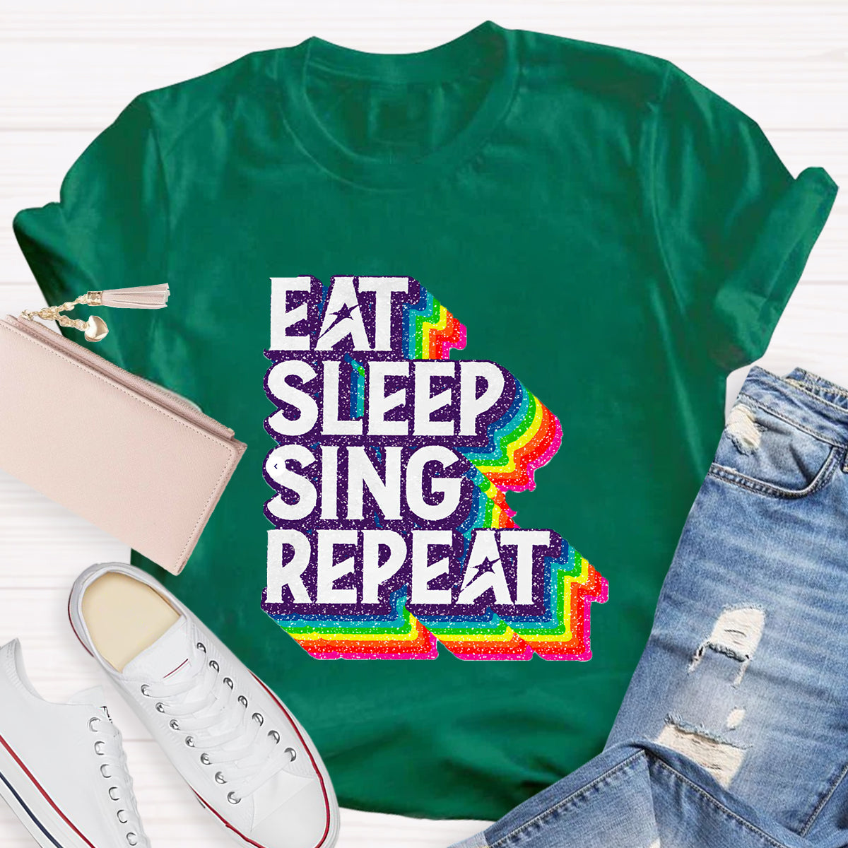 Eat Sleep Sing Repeat Teacher T-Shirt