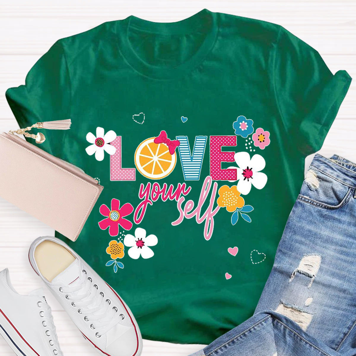 Love Yourself Flower Teacher T-Shirt
