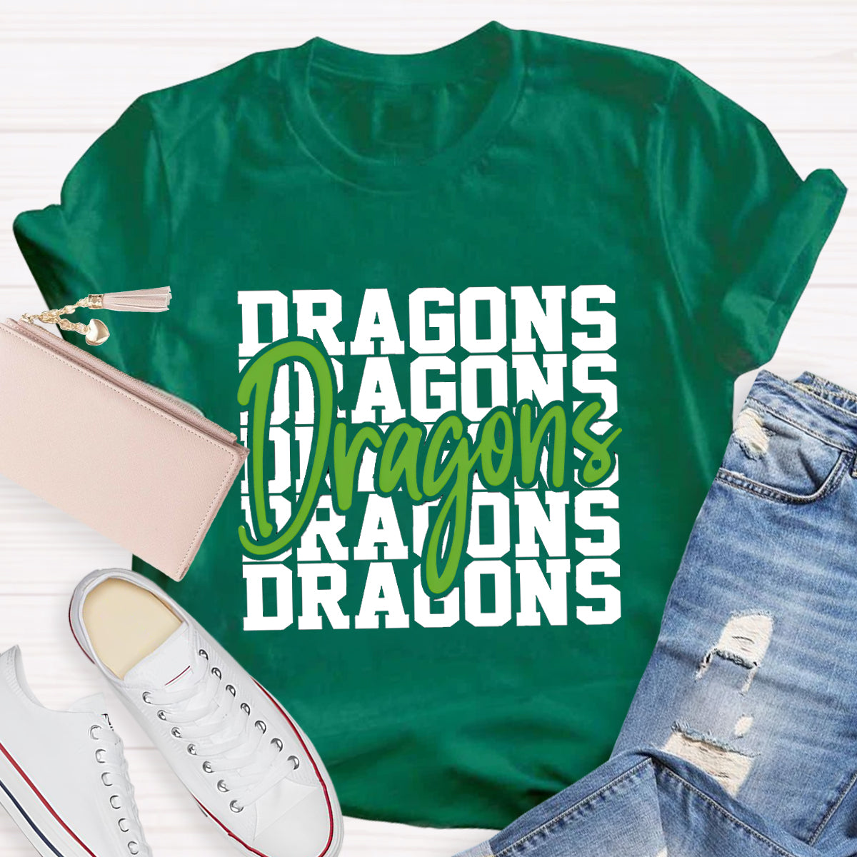 Personalized Mascot Game Day Dragons Teacher T-Shirt