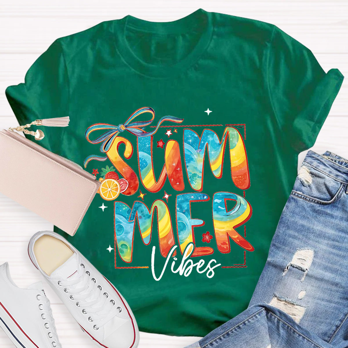 Summer Vibes Sunny Beach Teacher T-Shirt