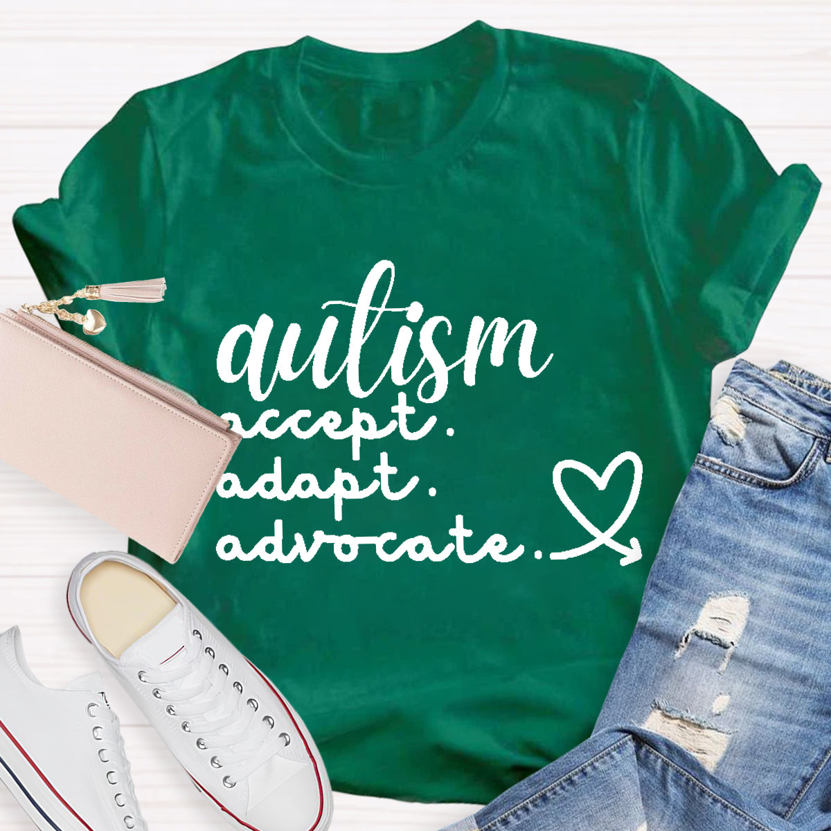 Autism Accept  Adapt Advocate Teacher T-Shirt