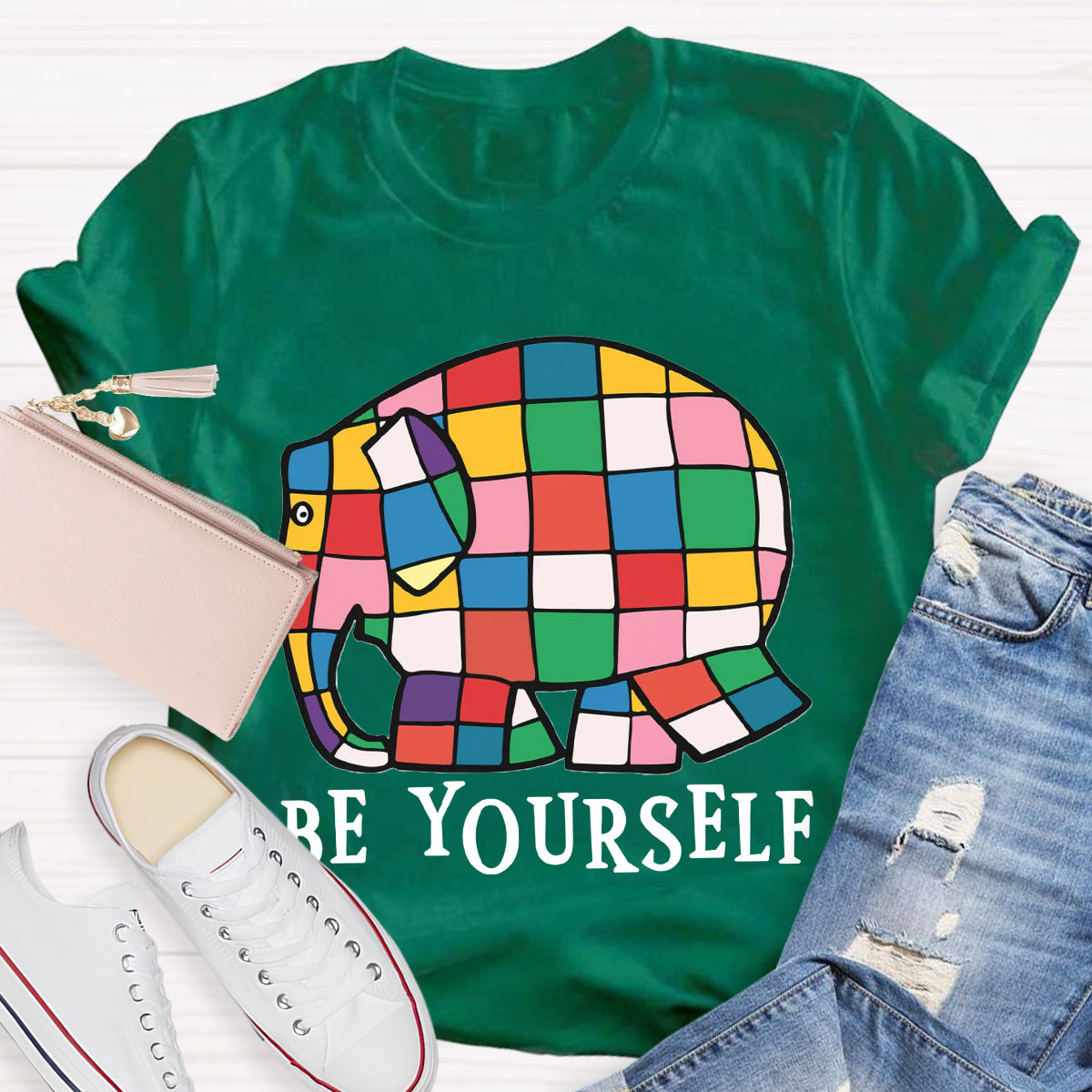 Be Yourself World Book Day Rainbow Elephant T-Shirt