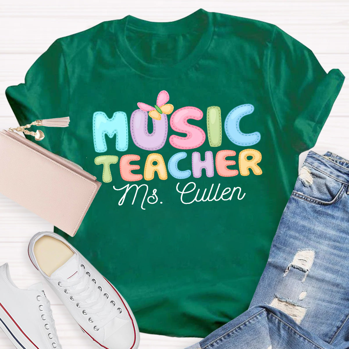 Personalize Name Music Teacher T-Shirt