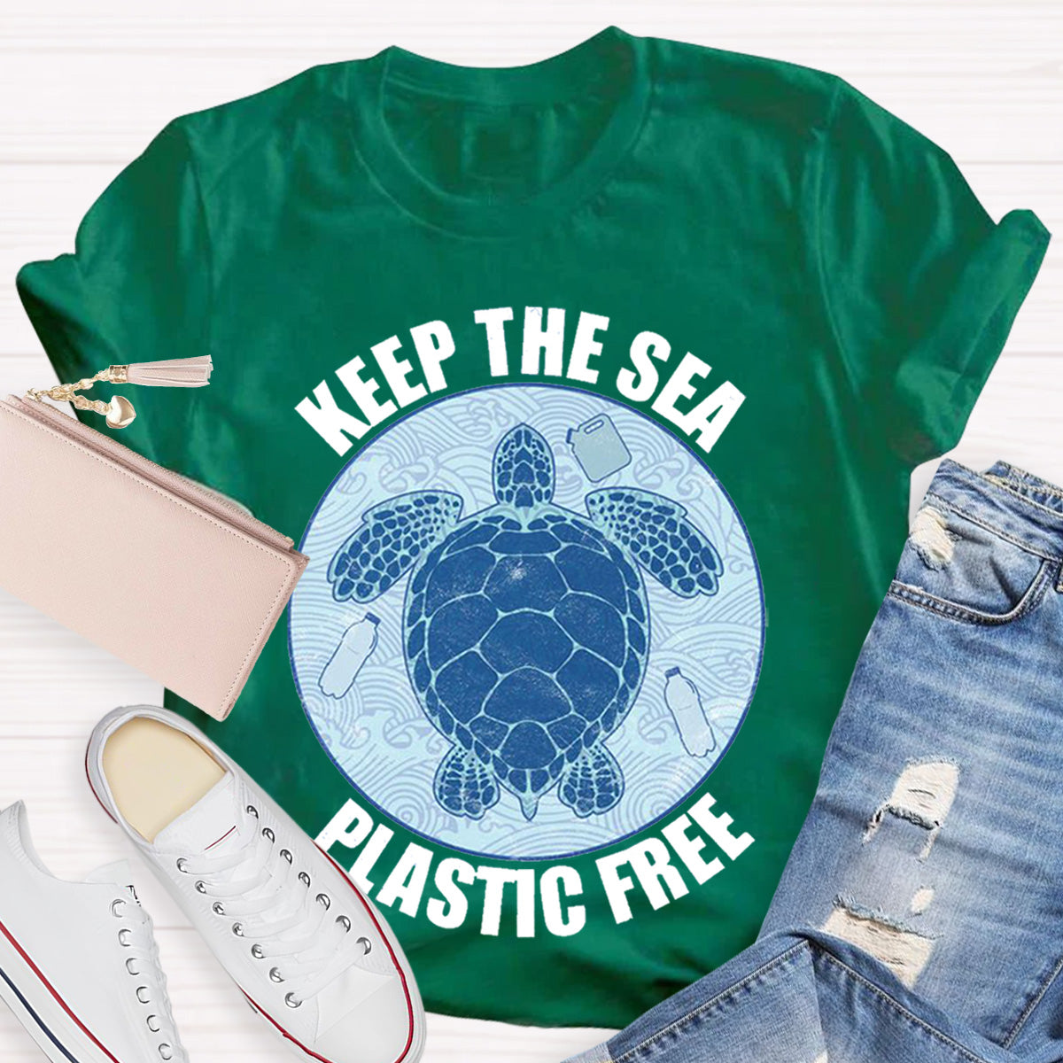 Keep Sea and Plastic Free Teacher T-Shirt