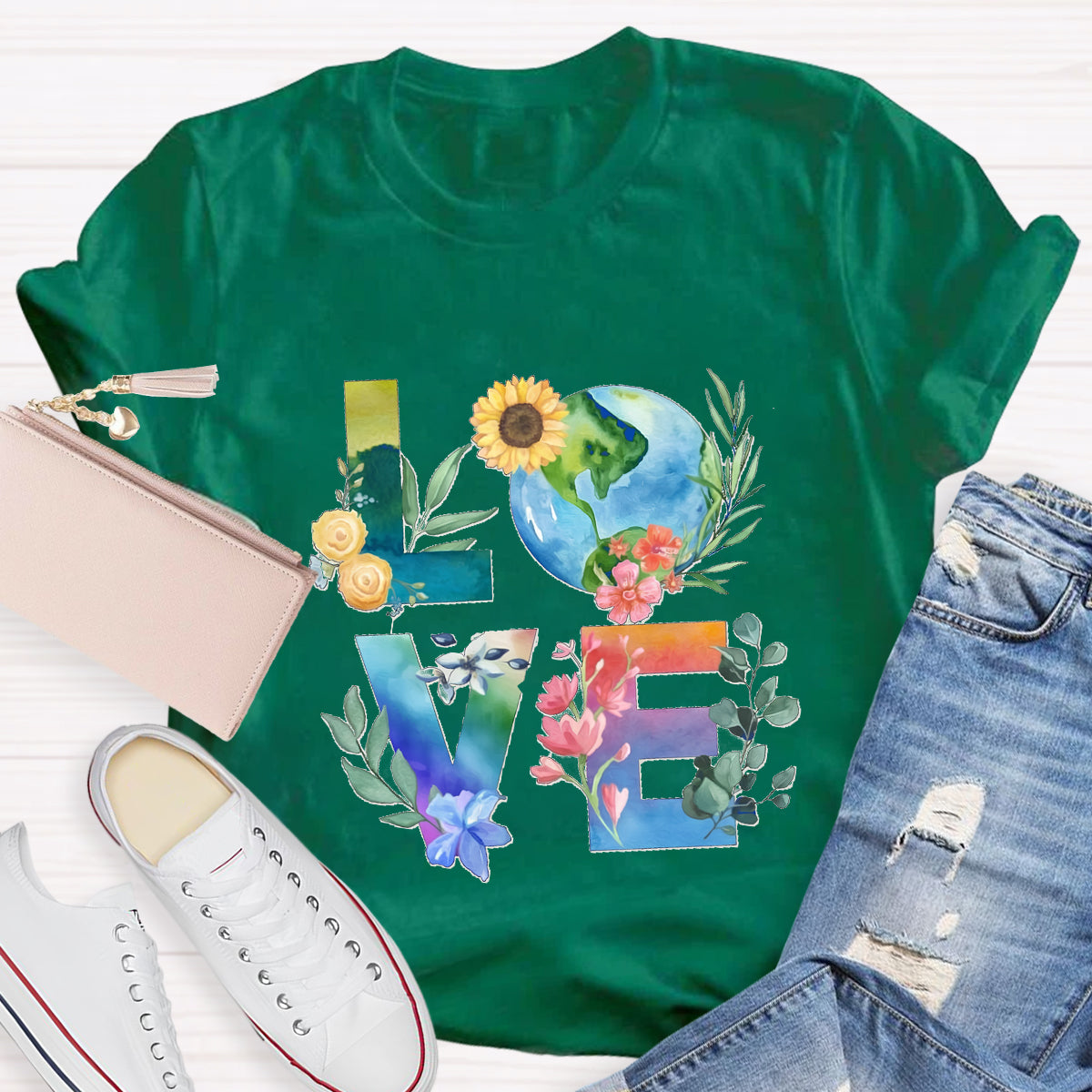 Love Our Planet Earth Day Teacher T-Shirt