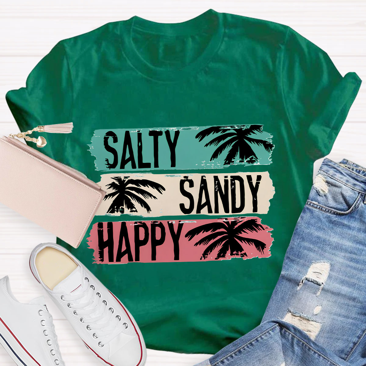 Salty Sandy Happy Teacher T-Shirt