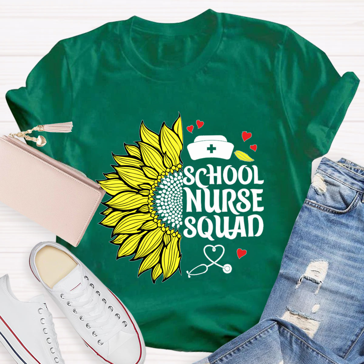 School Nurse Squad Sunflower T-Shirt