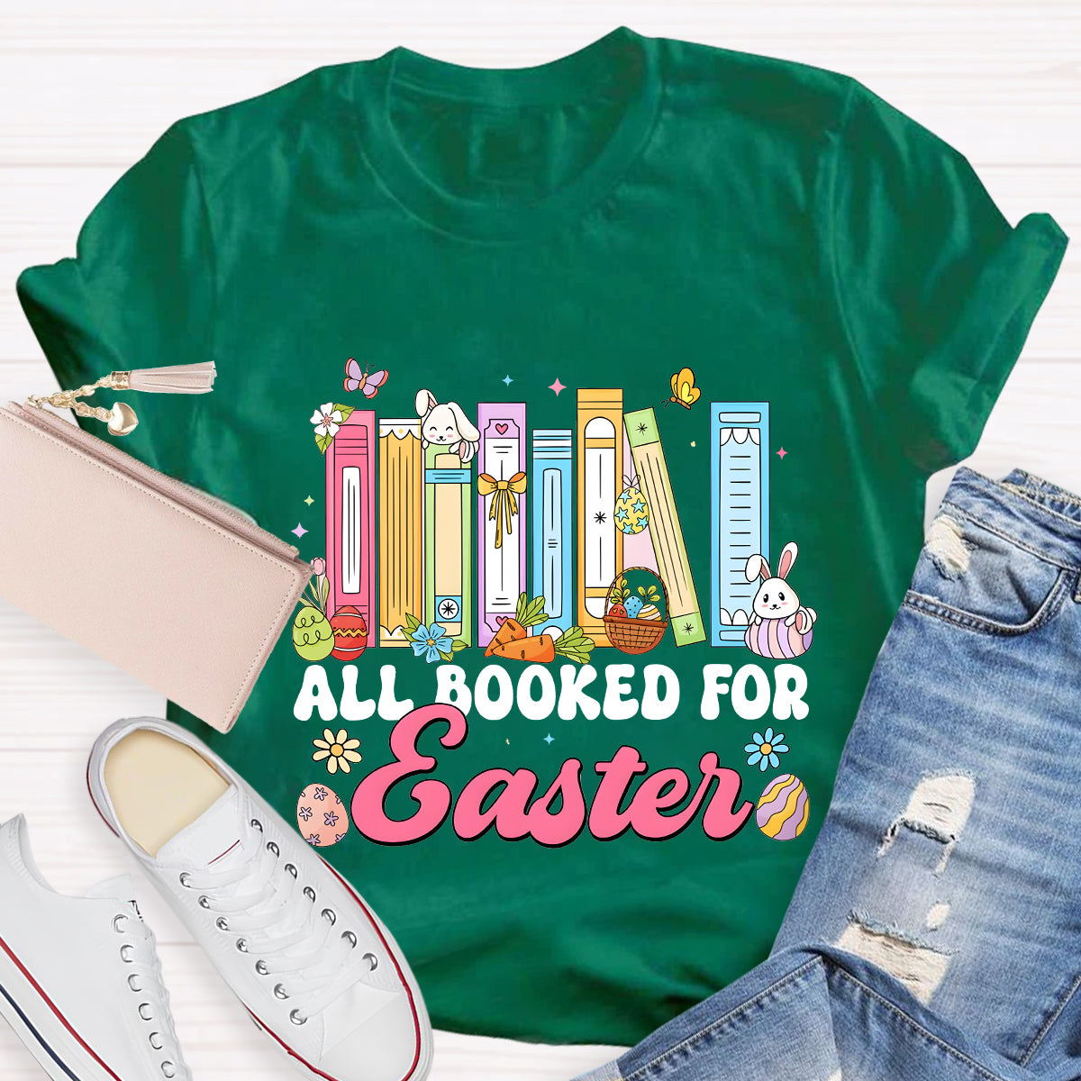 All Booked for Easter Teacher T-Shirt