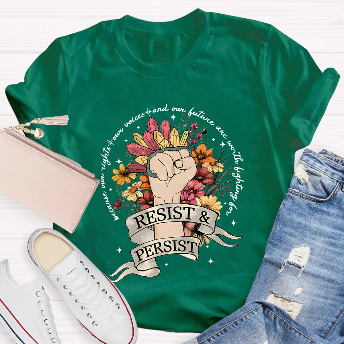 Resist And Persist Teacher T-Shirt