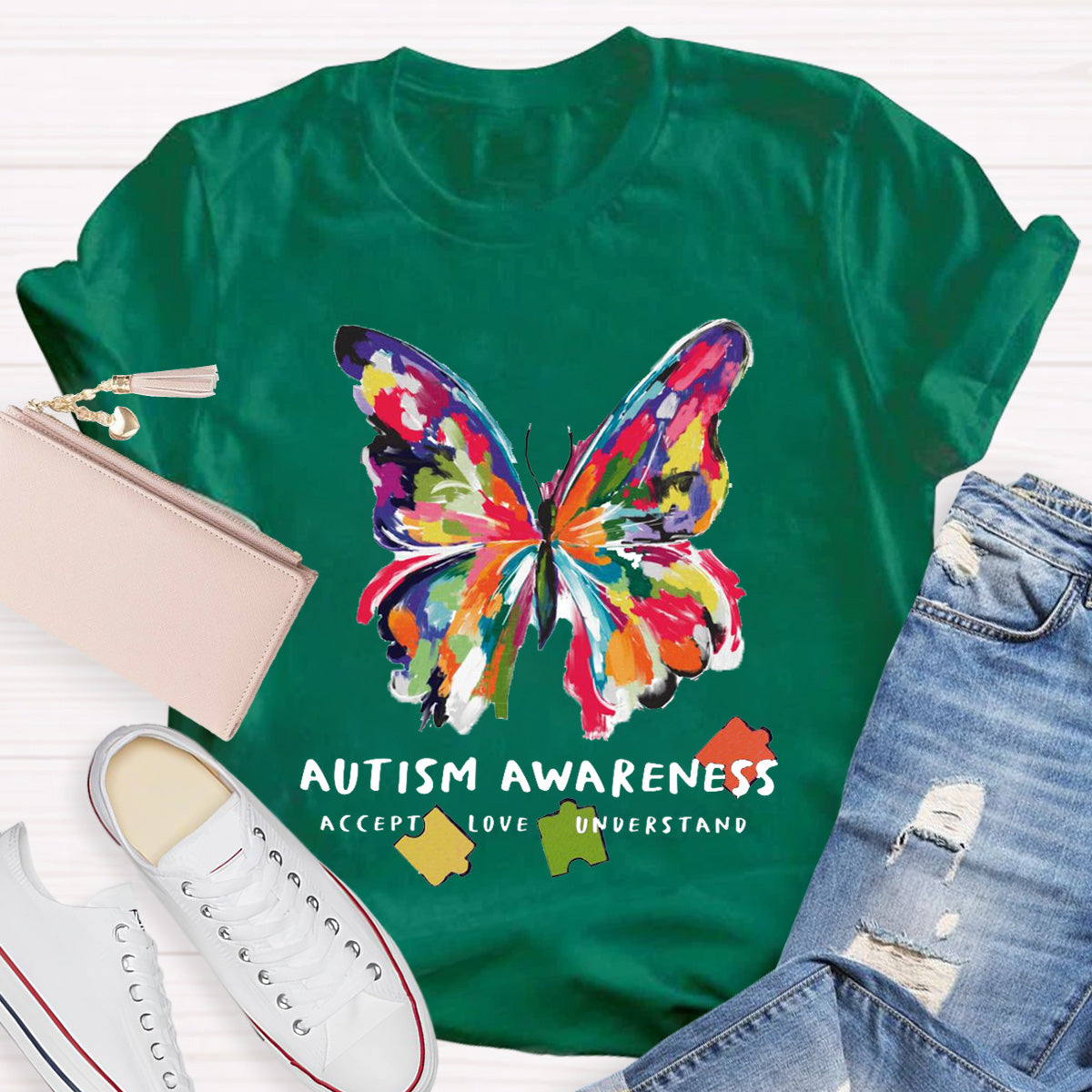 Autism Awareness Accept Understand Love Teacher T-Shirt