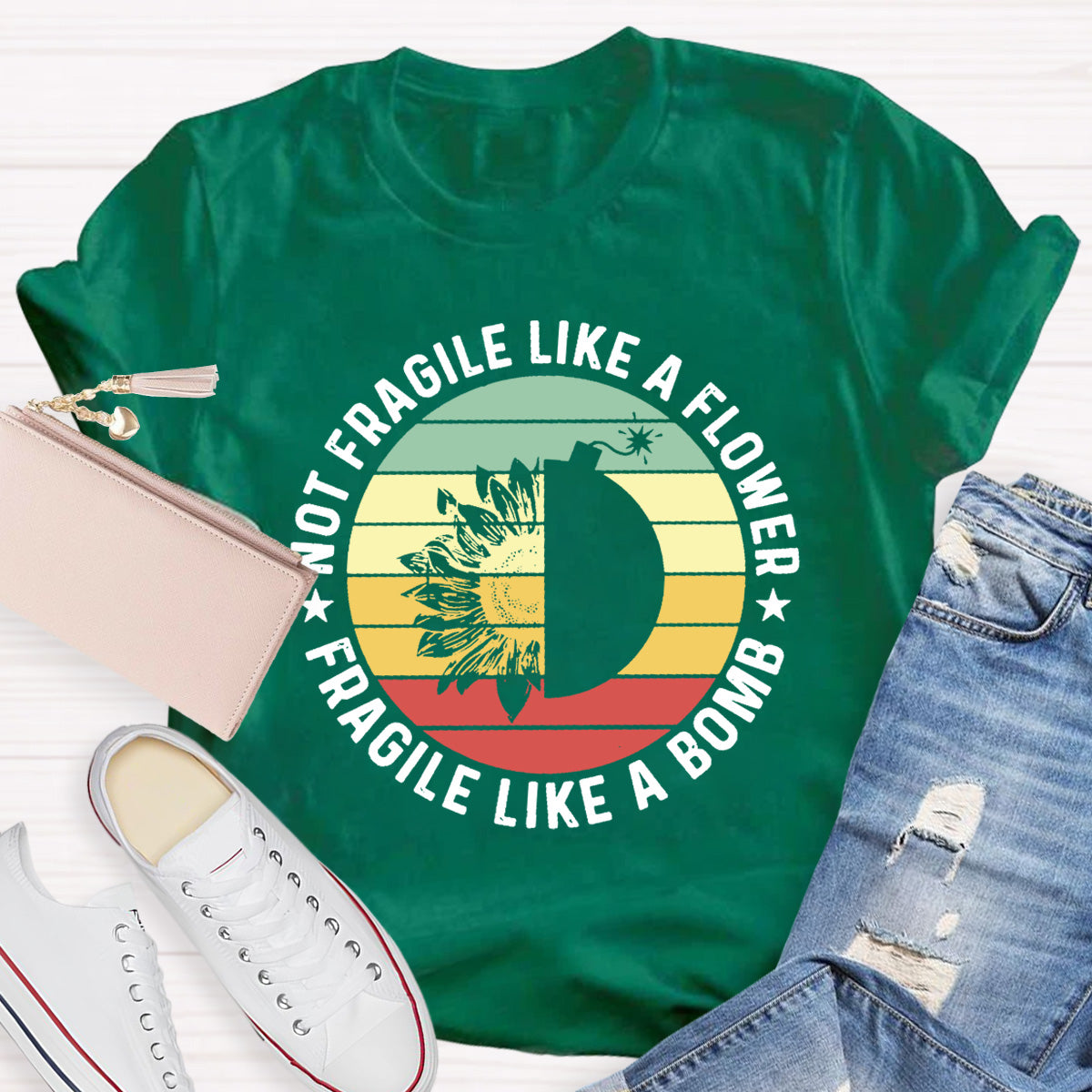Fragile Like A Bomb Girl Power Teacher T-Shirt