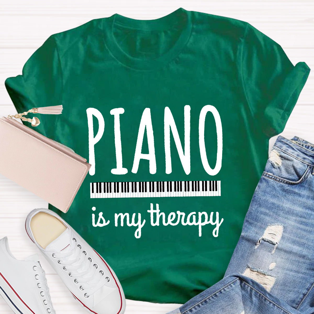 Piano Is My Therapy Teacher T-Shirt