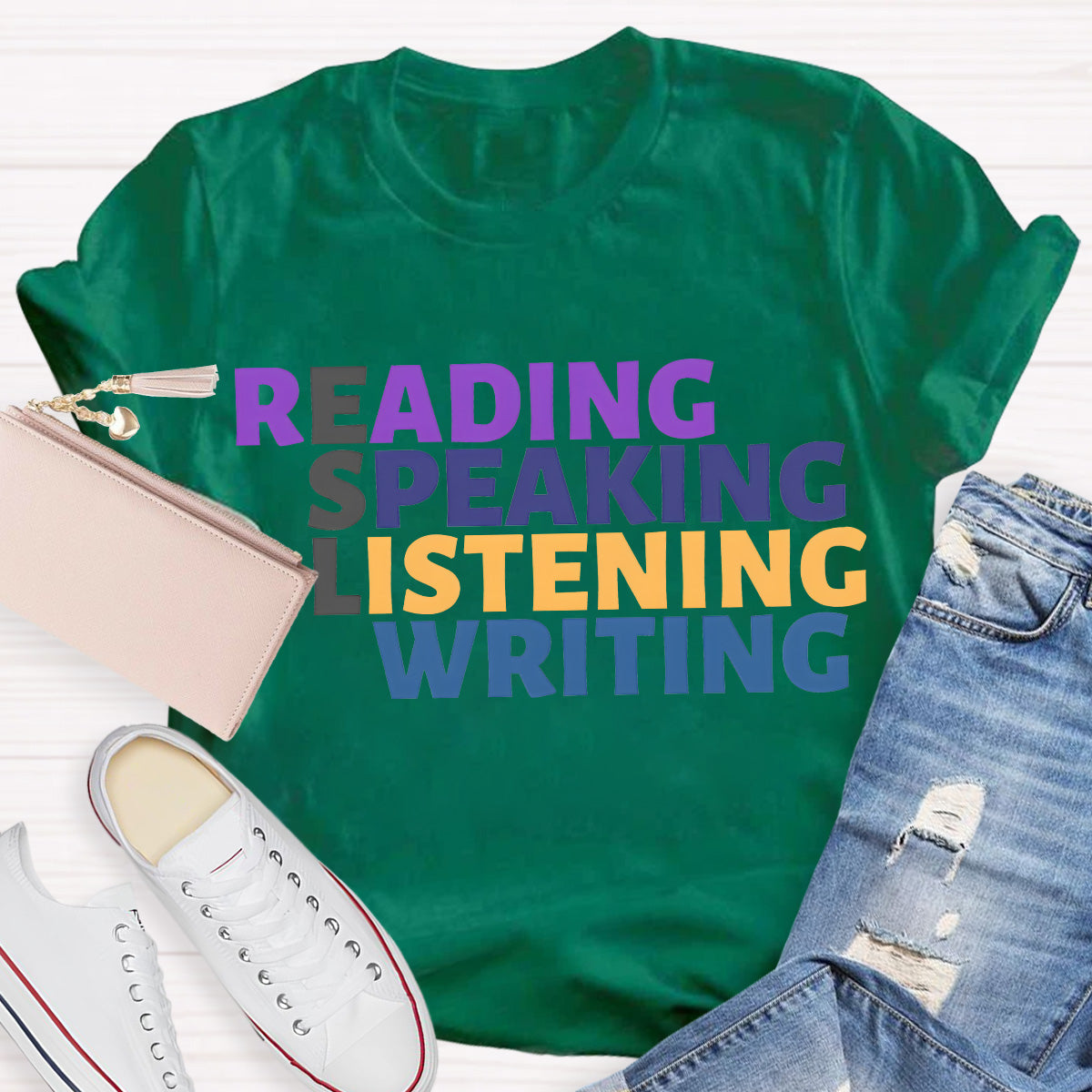 Read Speak Listen Write ESL Teacher T-Shirt