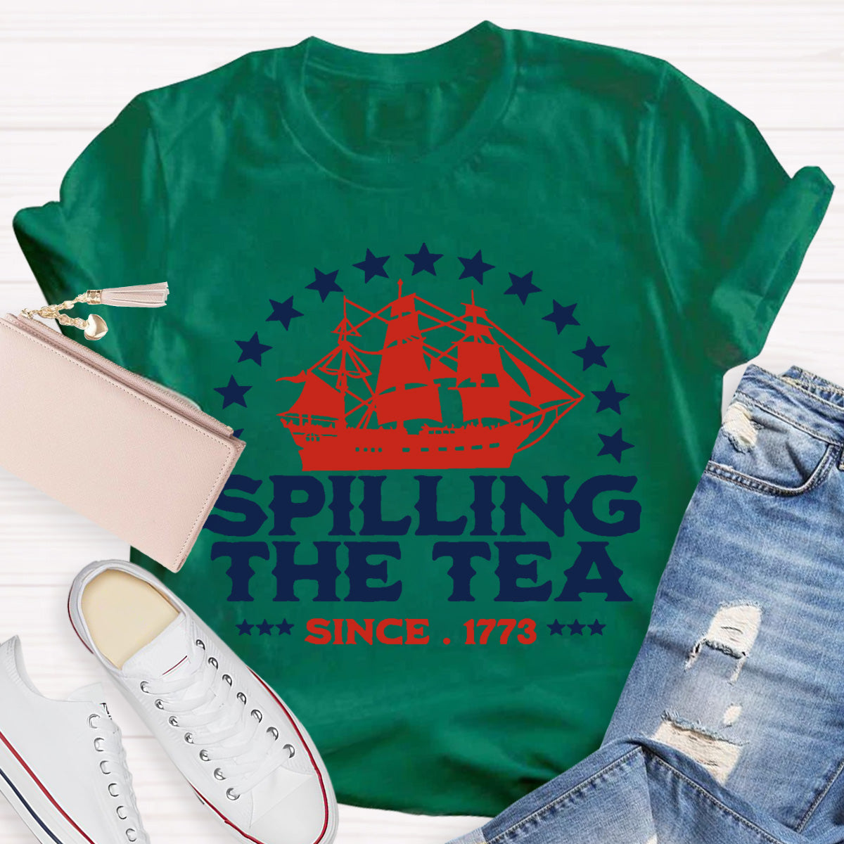 Spilling The Tea Since 1773 Teacher T-Shirt