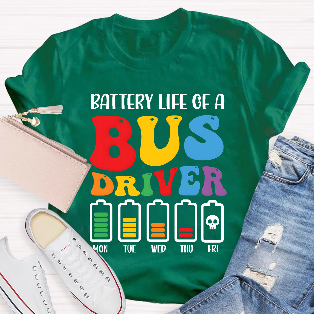 Battery Life Of A Bus Driver T-Shirt