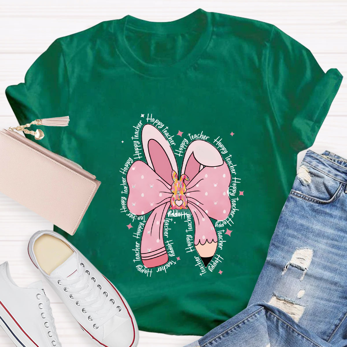 Hoppy Bow Teacher T-Shirt