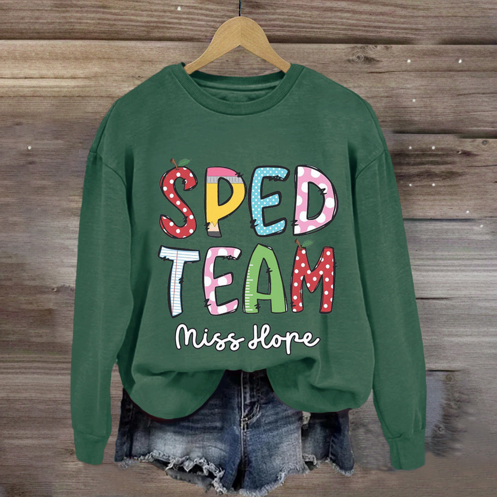 Personalized Name Of SPED Team Sweatshirt