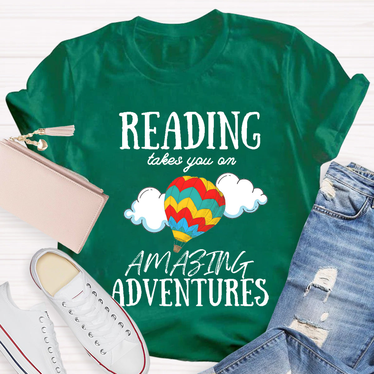 Reading Takes You On Amazing  Adventures Teacher T-Shirt