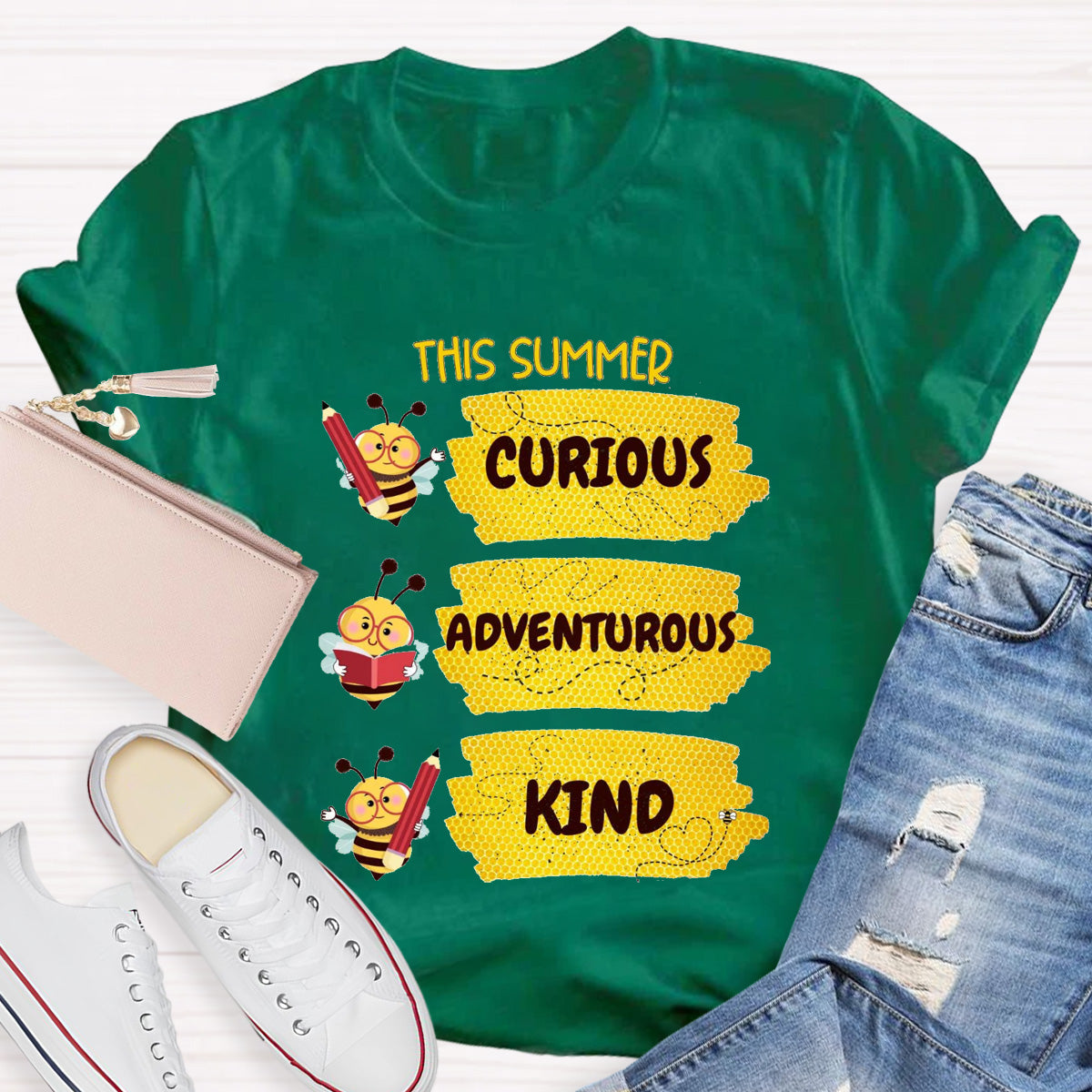 The Summer Curious  Adventurous Kind Teacher T-Shirt