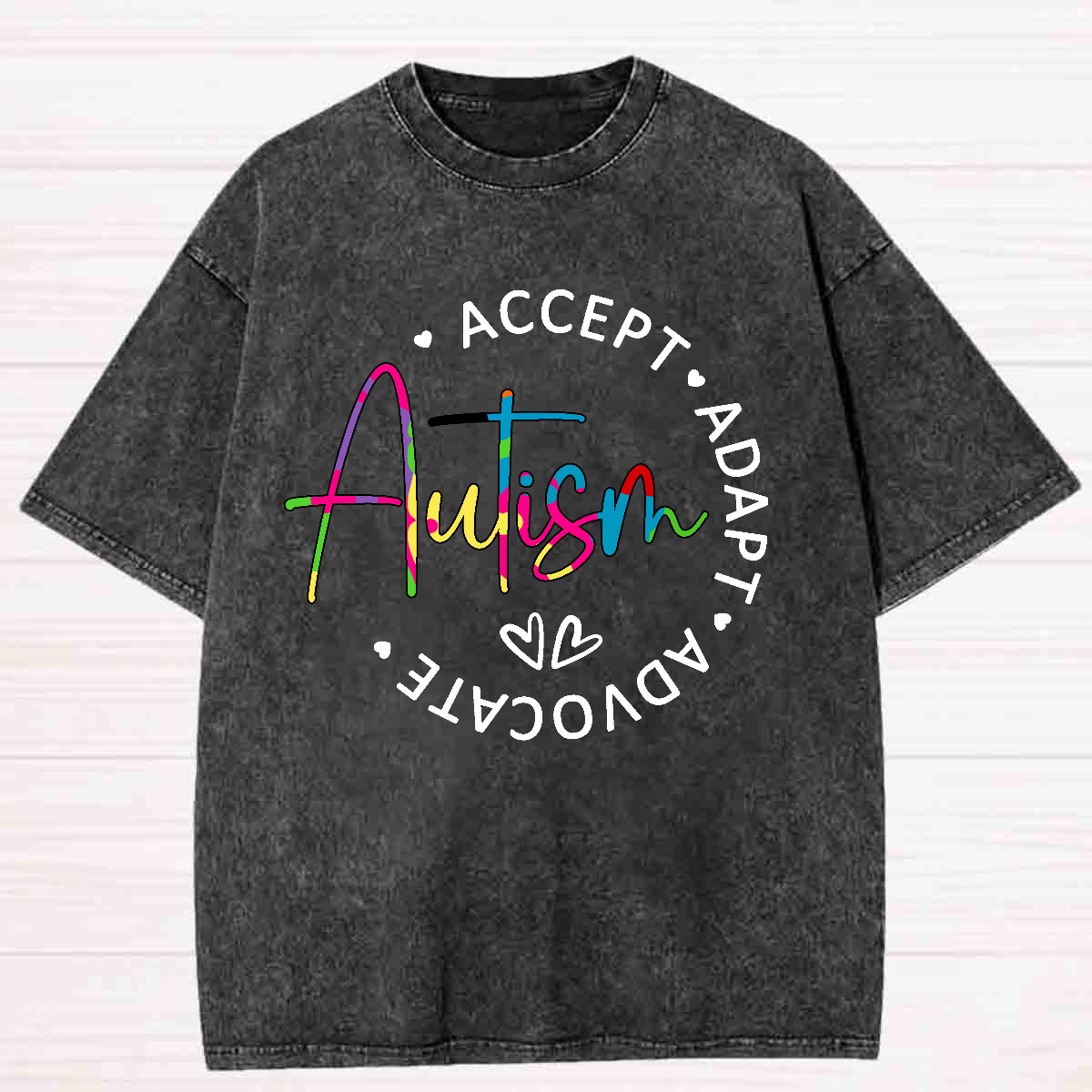 Autism Accept Adapt Advocate Washed T-shirt