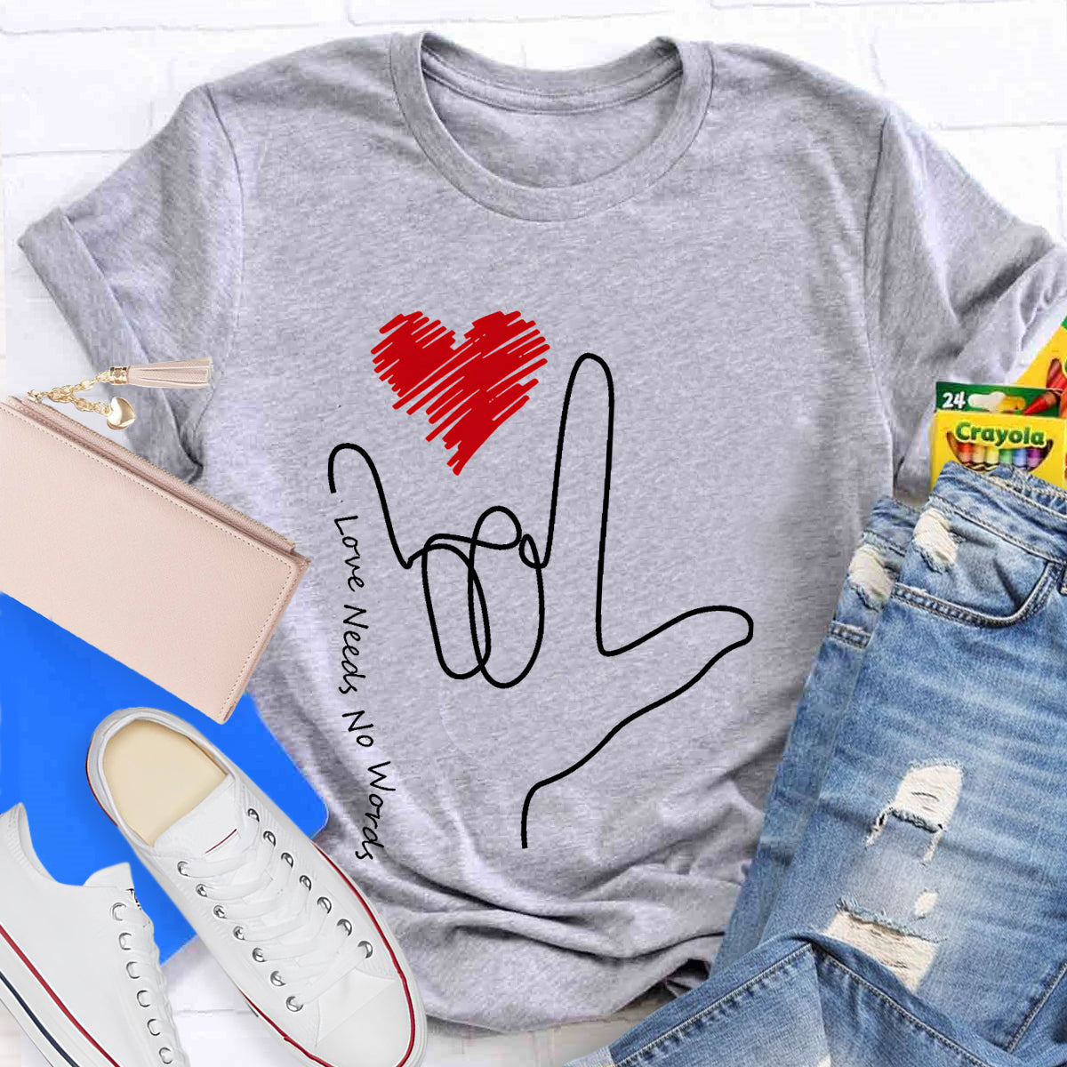 Love Need No Words Sign Language Love T-Shirt
