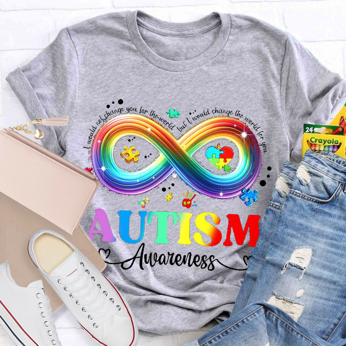 I Would Change The World For You Autism Awareness Teacher T-Shirt