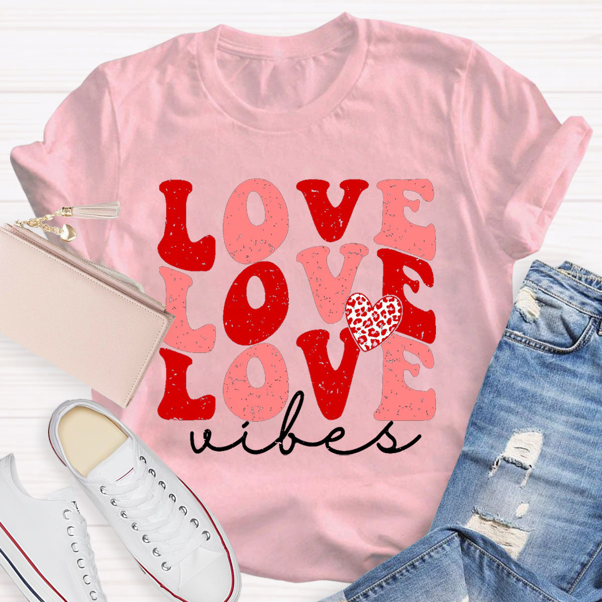 Love Vibes Valentine's Day Teacher T-Shirt