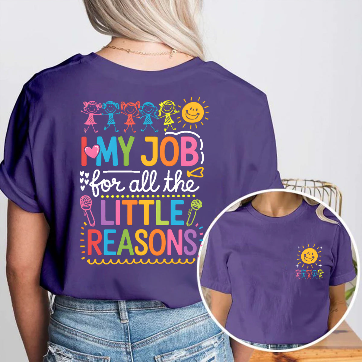 I Love My Job For All The Litter Reasons Double Printed T-shirt