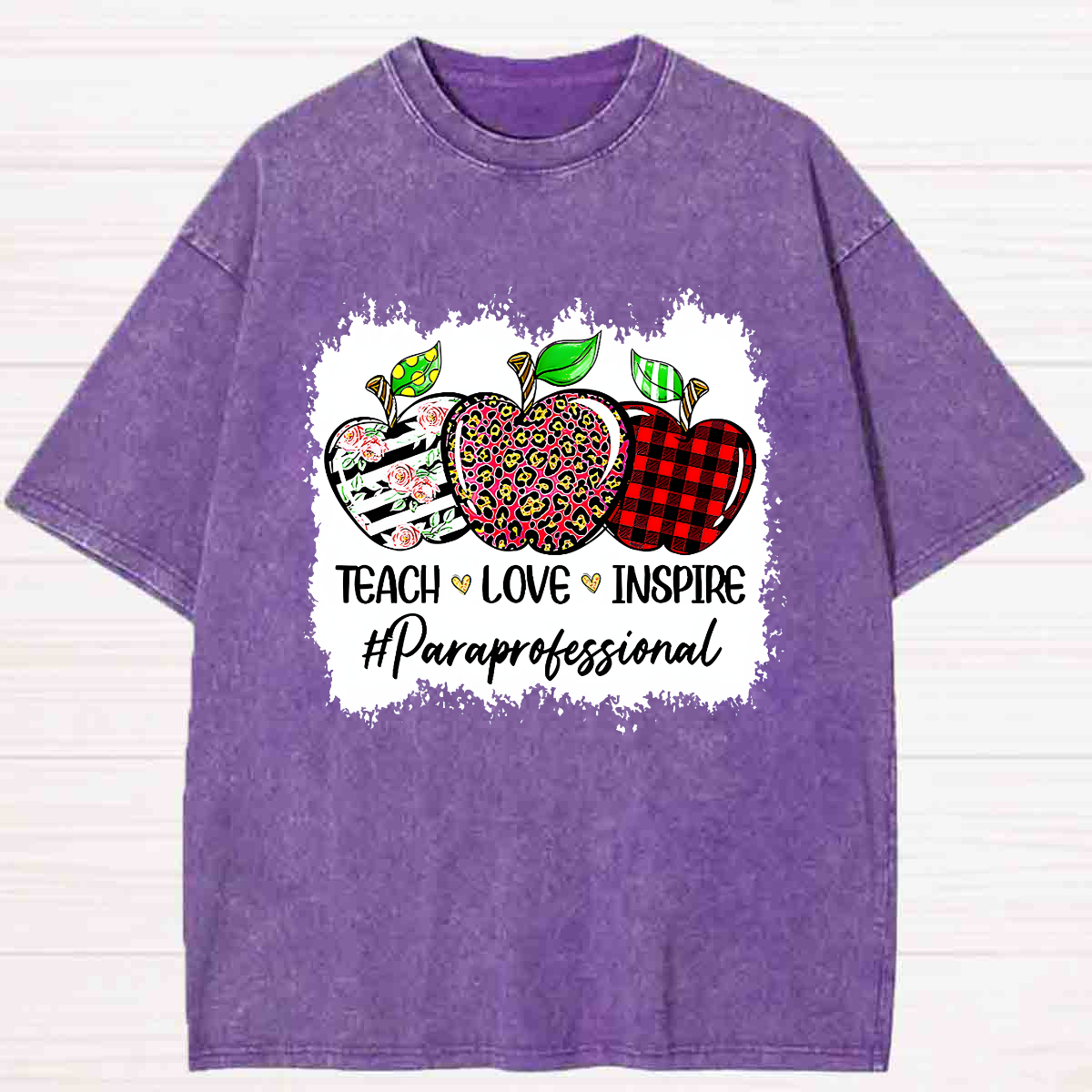 Teach Love Inspire Para Washed T-shirt