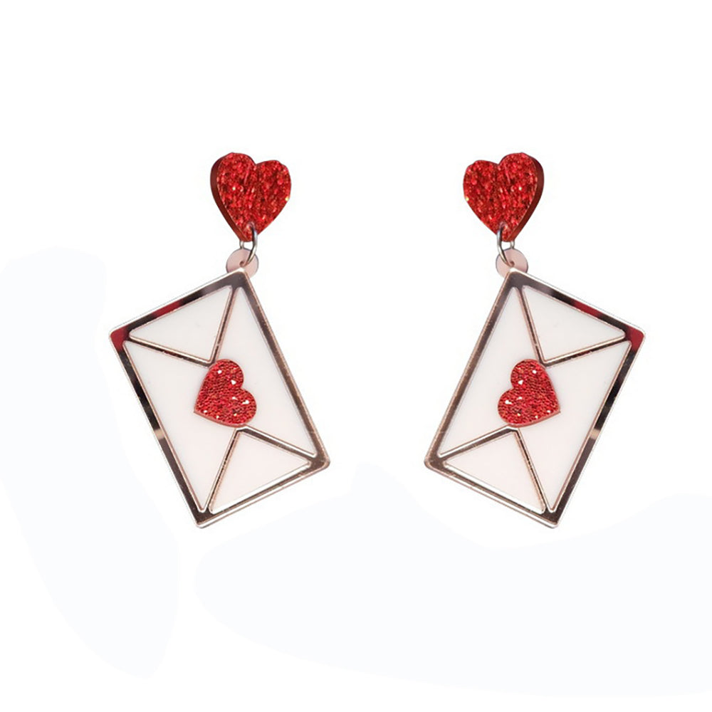 Love Letter Envelope Cupid Boots Heart-Shaped Earrings