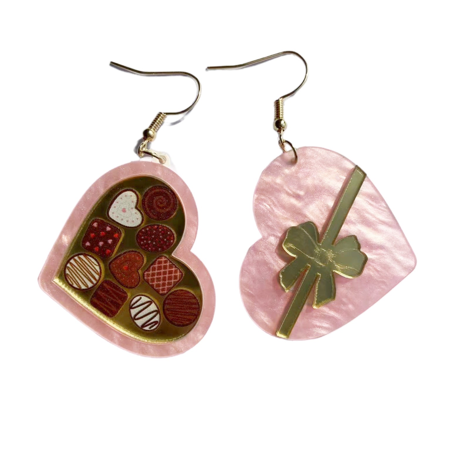 Heart-shaped Rocket Gift Box Ice Cream Wine Earrings