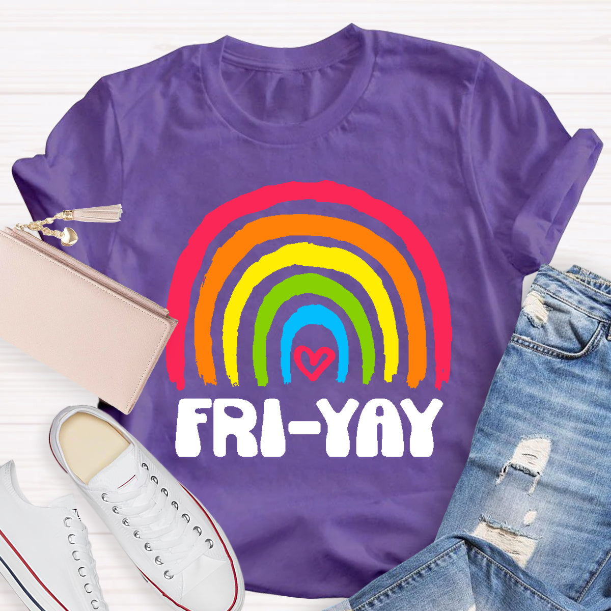 Friyay Rainbow Teacher T-Shirt