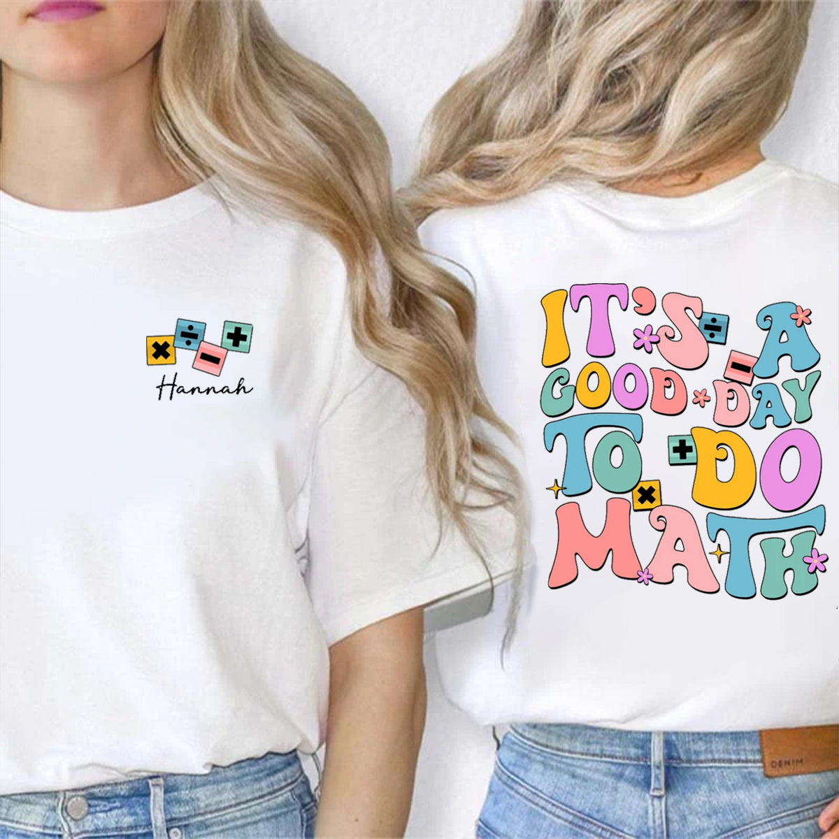 Personalized Name It's A Good Day To Do Math Double Printed T-shirt