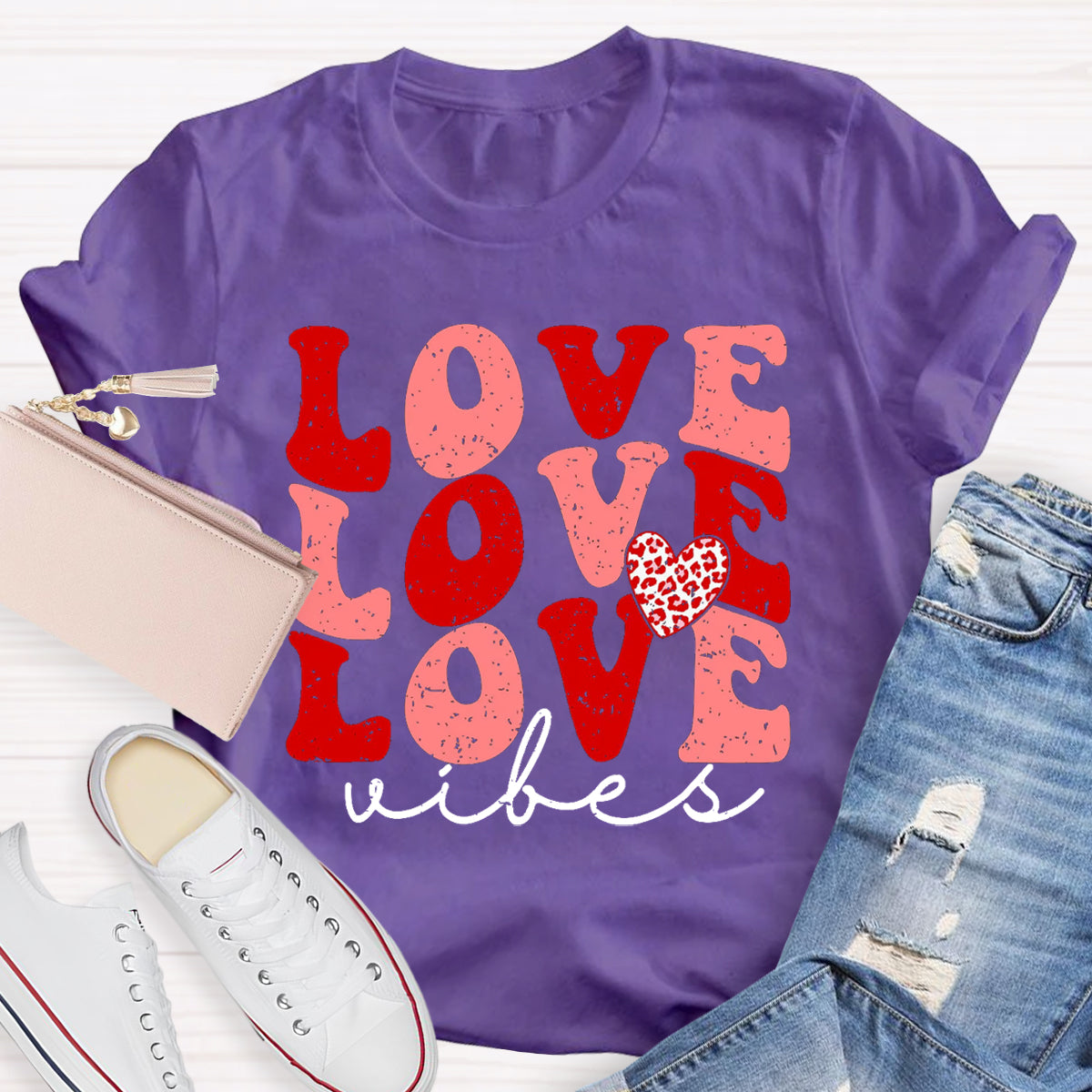 Love Vibes Valentine's Day Teacher T-Shirt