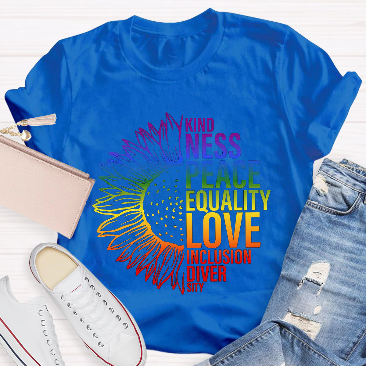 Kind Peace Love Teacher T-Shirt