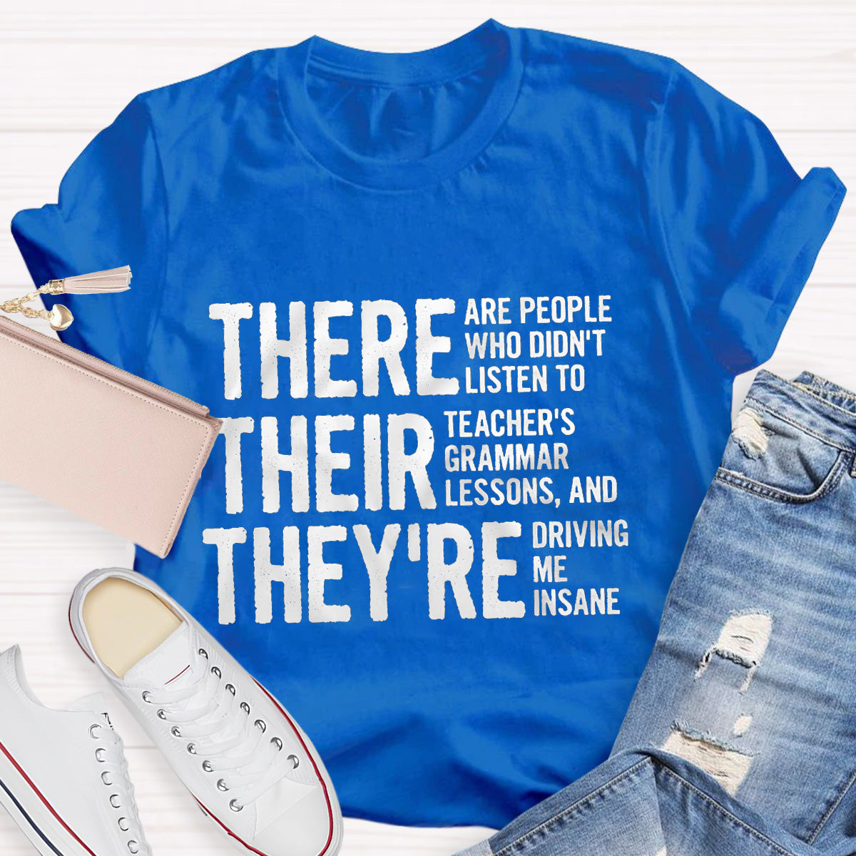 Grammar  Lessons Black Letters Teacher T-Shirt